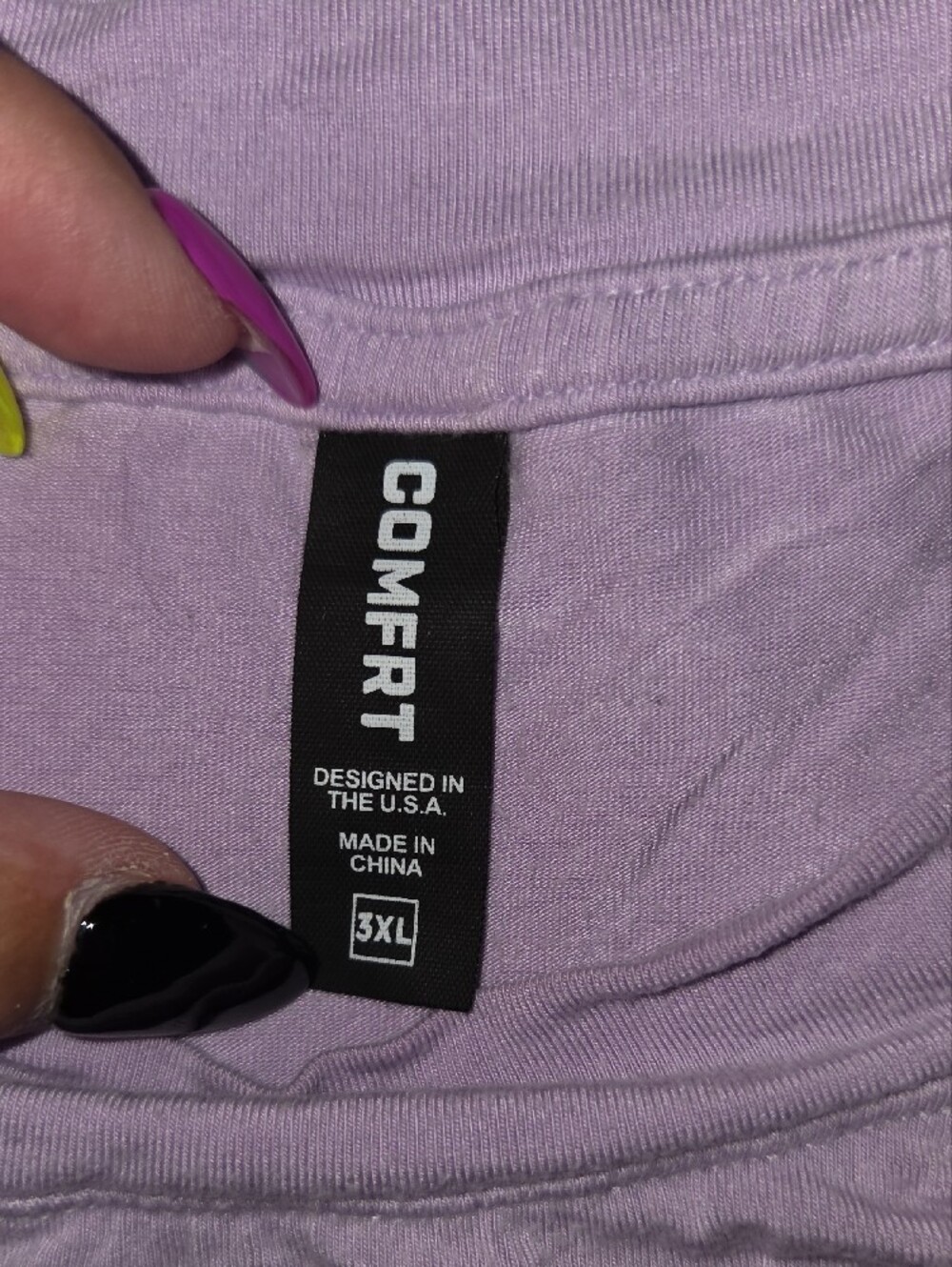 Light Lavender Women's Crew Neck Top - Picture 2 of 3